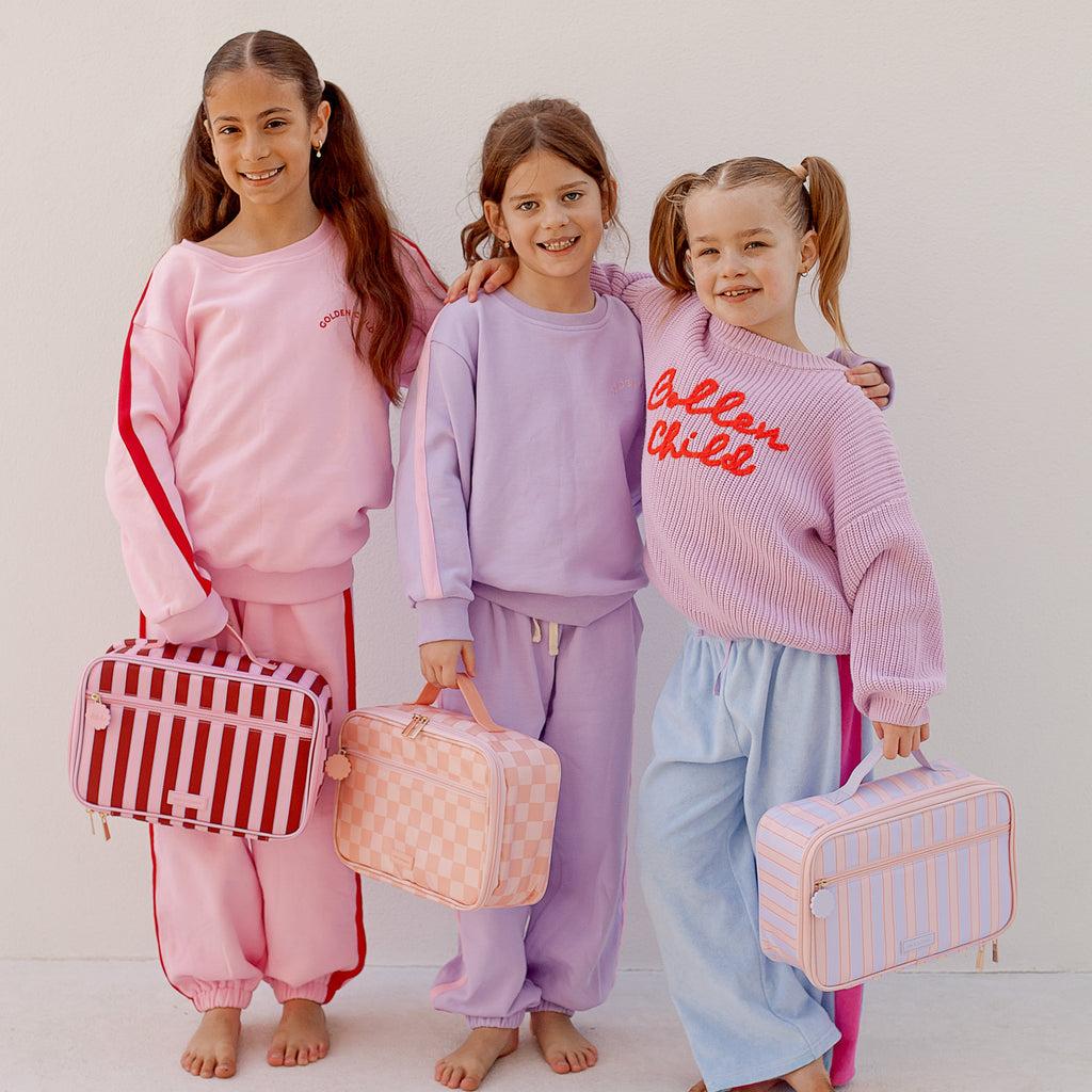 Insulated Lunch Bag - Peach Check