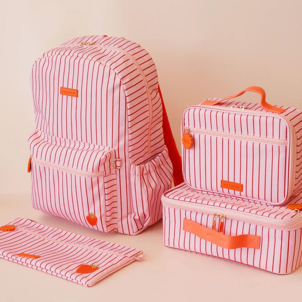 Insulated Lunch Bag - Strawberry Stripe