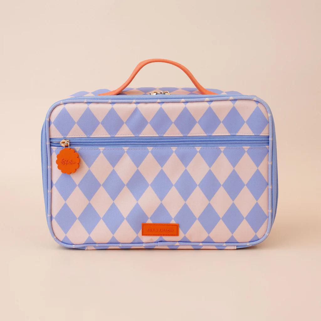 Insulated Lunch Bag - Blue Diamonds