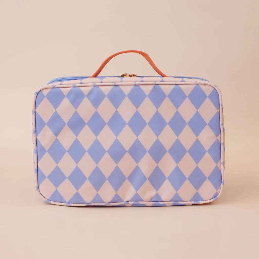 Insulated Lunch Bag - Blue Diamonds