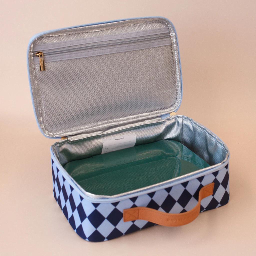 Insulated Lunch Bag - Navy Diamonds