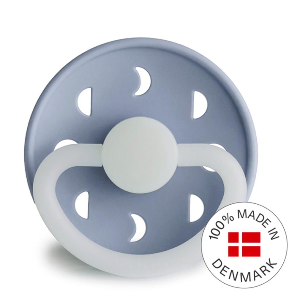 Moon Phase Silicone Night Dummy - Powder Blue