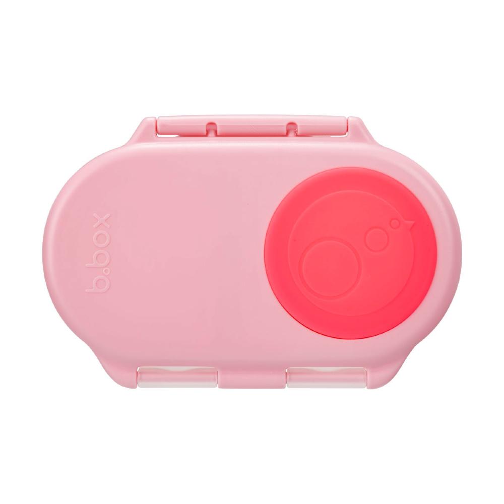 Pink b.box snack container on a white background