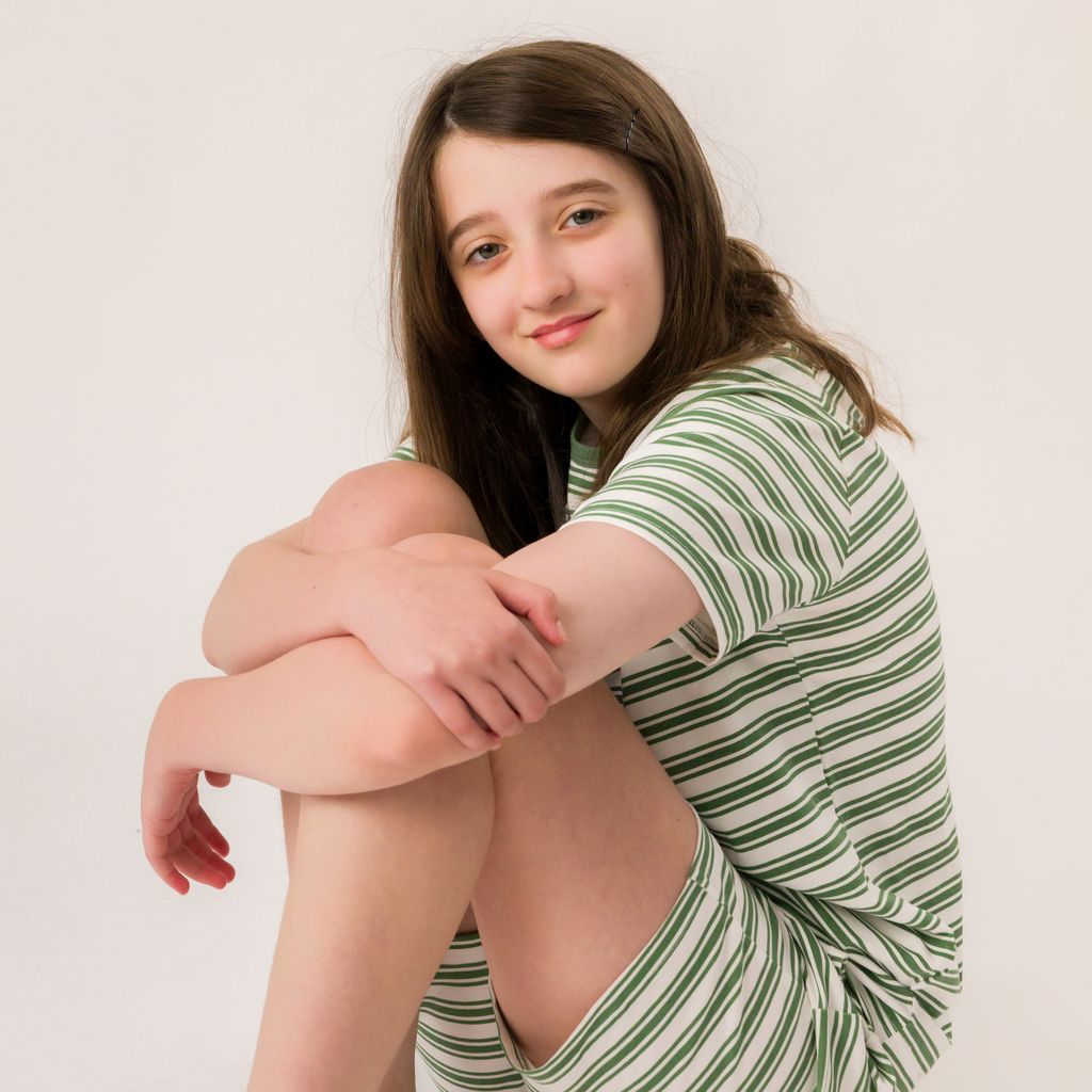 Organic Cotton Loose Fit Summer PJs - Pine Stripe