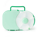 Gobe green lunchbox against white background.