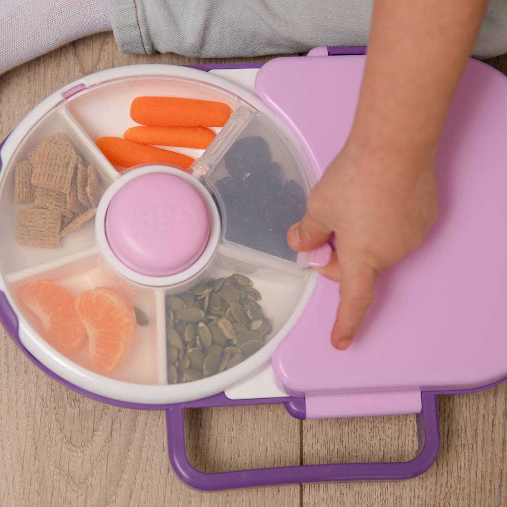 2-in-1 Lunchbox with Removeable Snack Spinner - Grape Purple