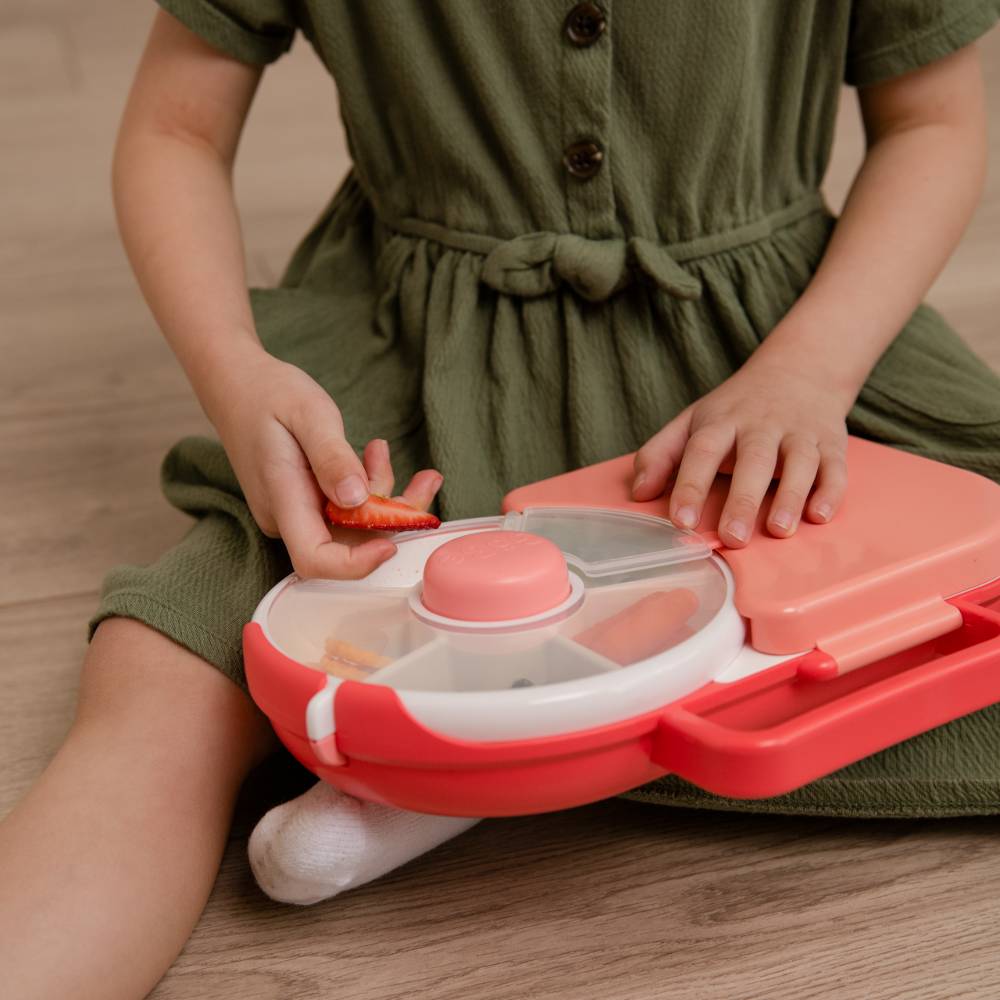 2-in-1 Lunchbox with Removeable Snack Spinner - Pink Watermelon