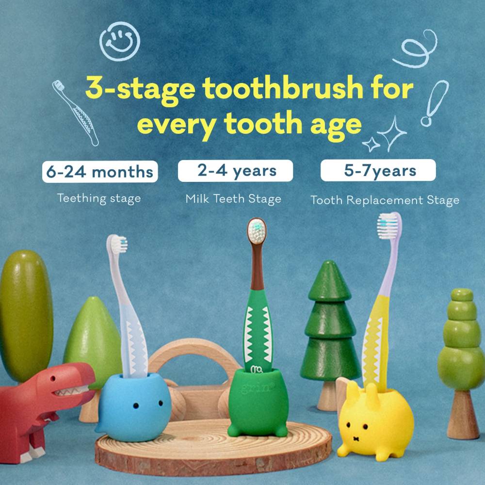 BrushBuddy Toothbrush 2-4 years - Brown Green
