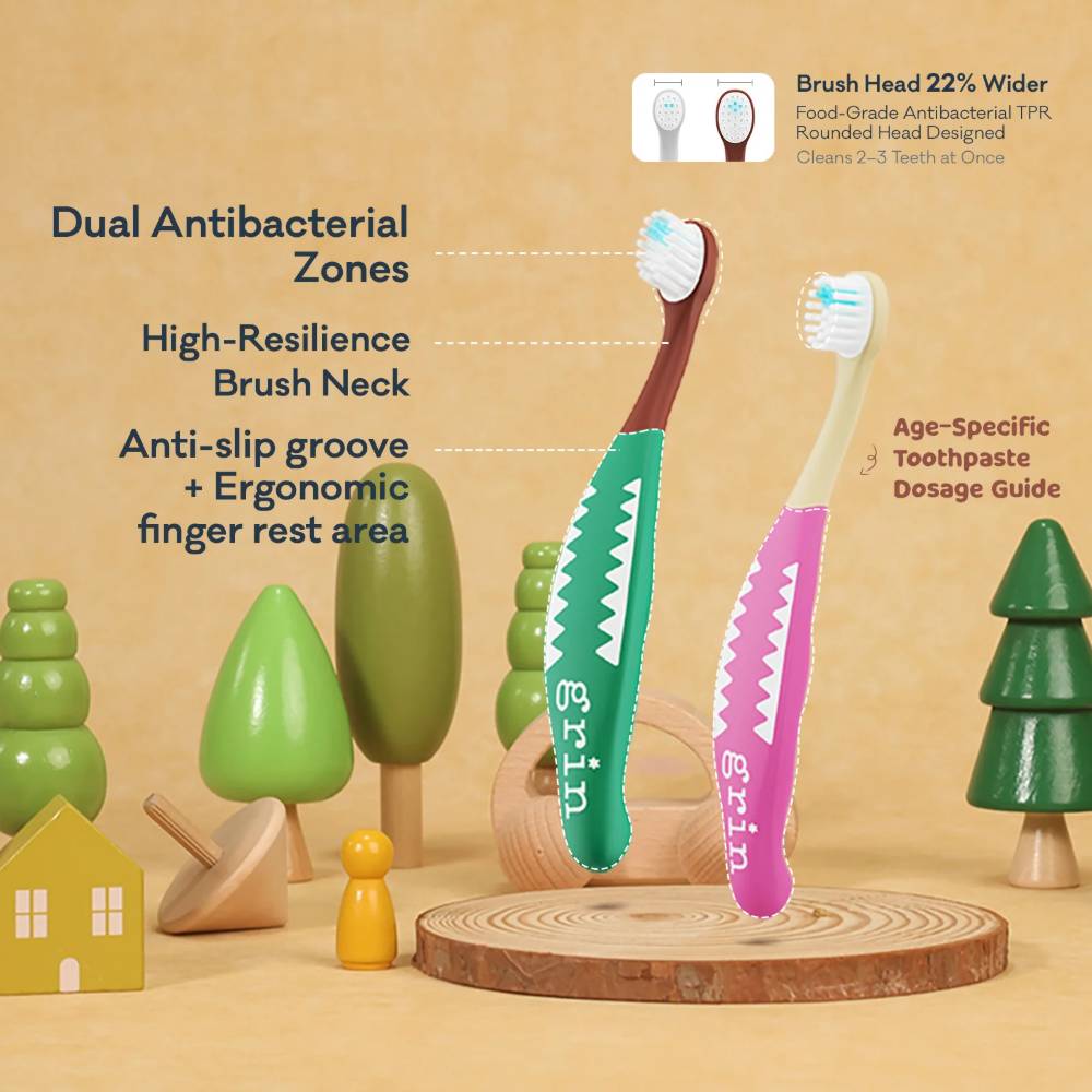 BrushBuddy Toothbrush 2-4 years - Yellow Pink