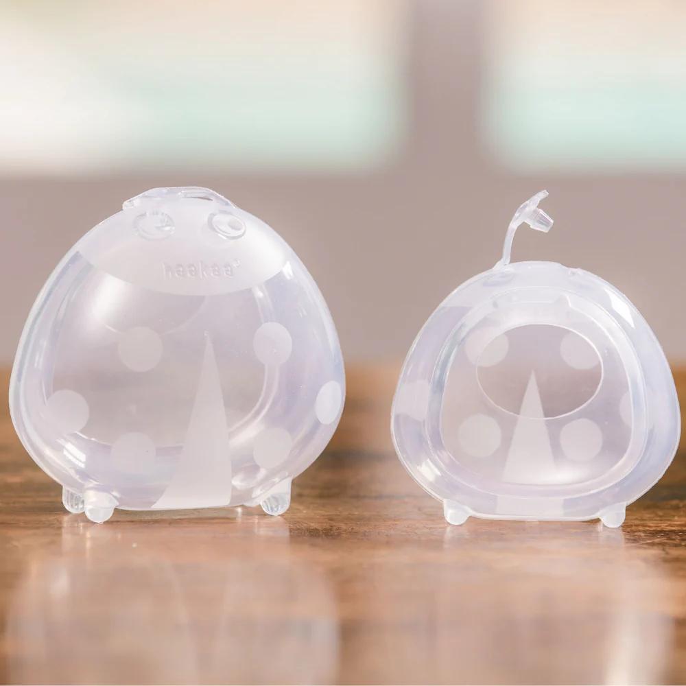Ladybug Silicone Breast Milk Collector 2pk with Storage  Bag - Caramel