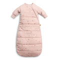 Pink baby sleeping bag with subtle pattern on a white background