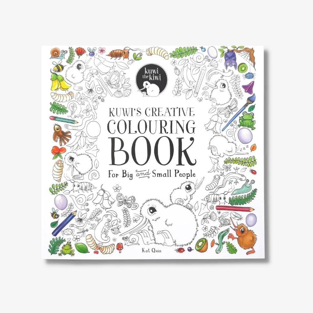 Kuwi's Creative Colouring Book on a white background. 