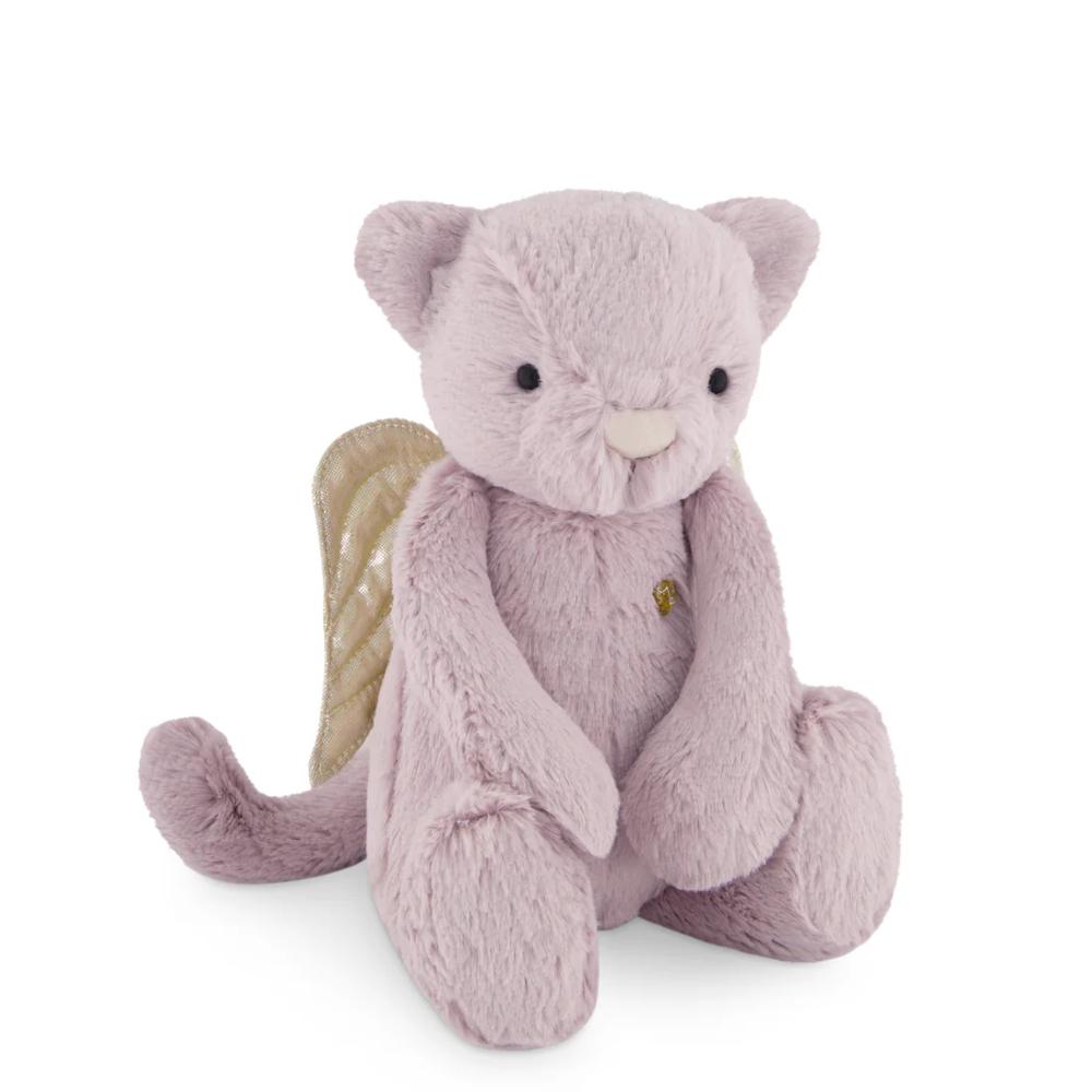 Jamie Kay Purple cat soft toy with gold fairy wings.