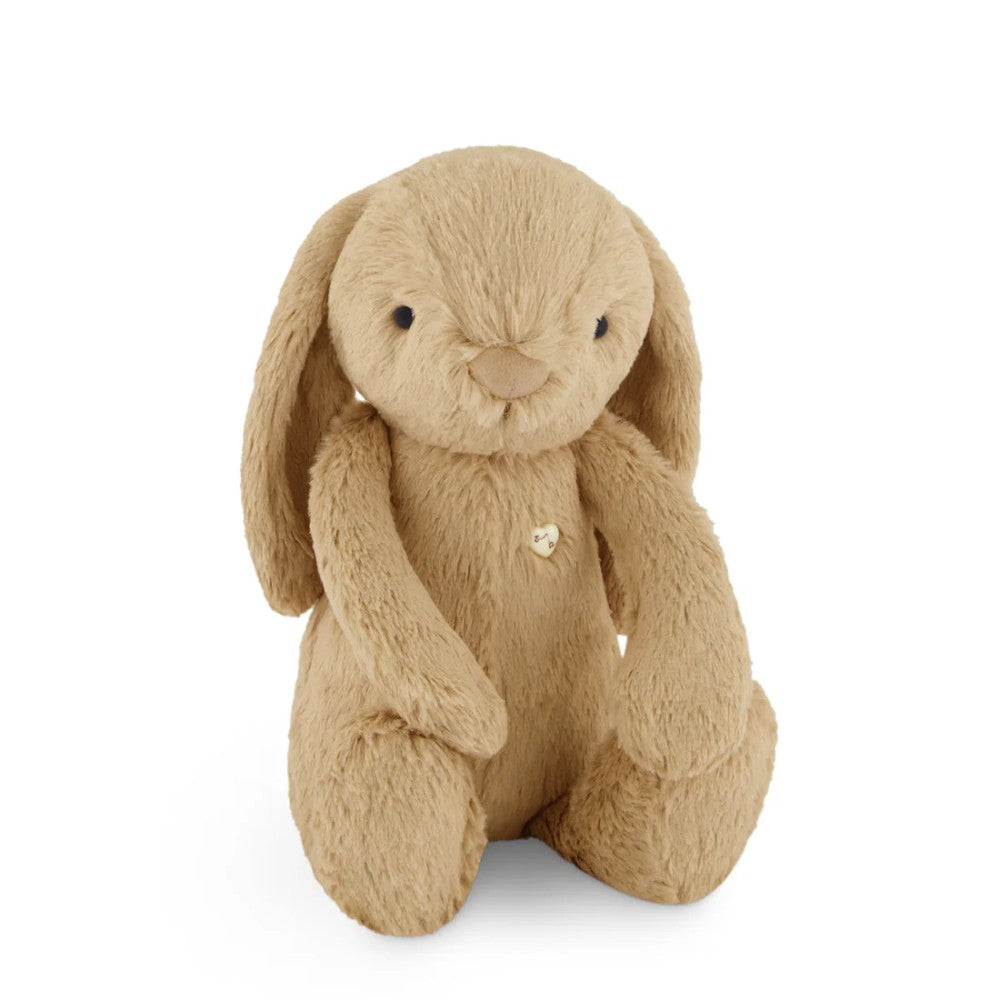 Light brown Jamie Kay bunny soft toy against white background.
