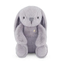Grey Jamie Kay soft toy bunny against white bakground.