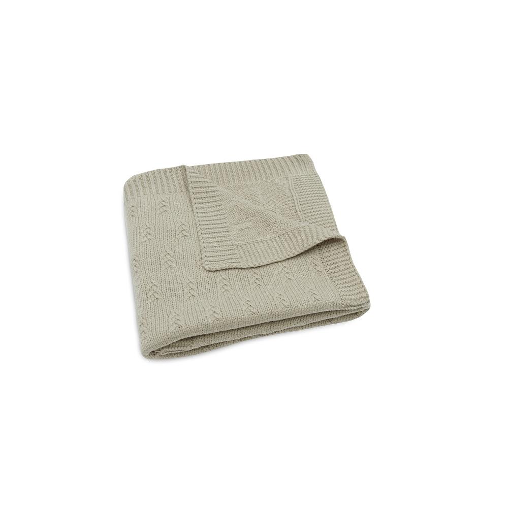 Grain Knit Blanket - Olive Green