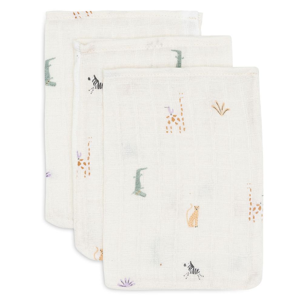 Muslin Washcloth 3pk - Jungle Jambo