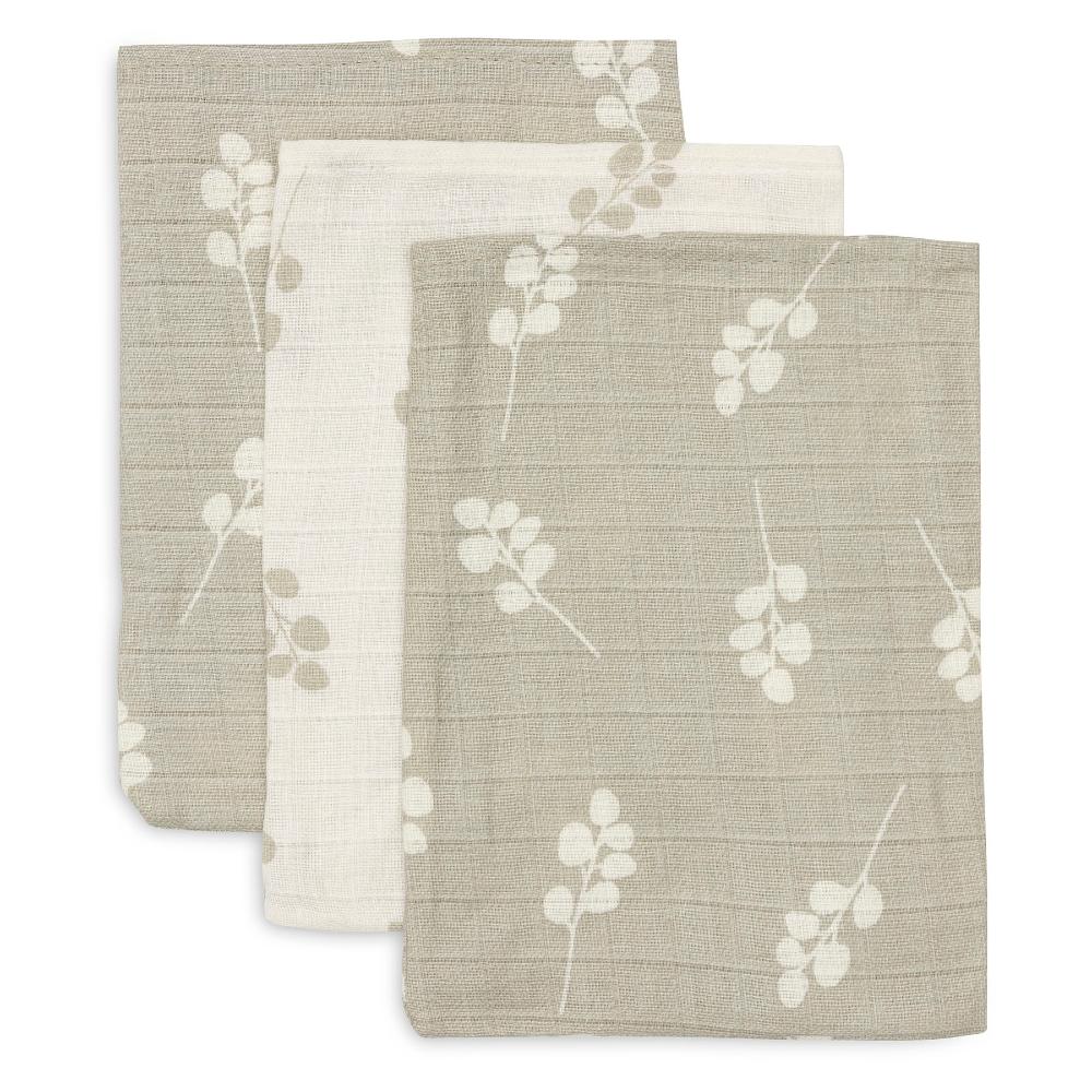 Muslin Washcloth 3pk - Twig Olive Green