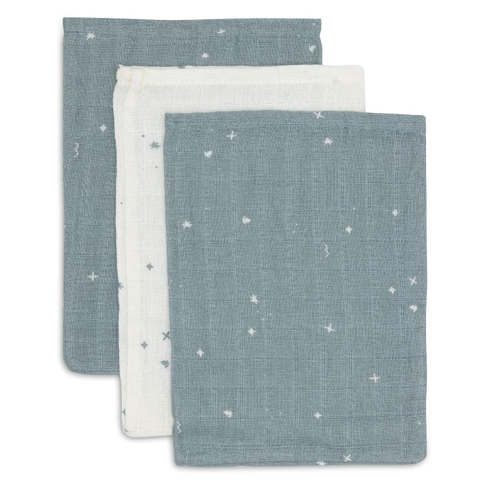 Muslin Washcloth 3pk - Twinkling Sea Green