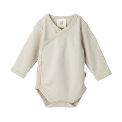 Cotton Kimono Bodysuit - Oat