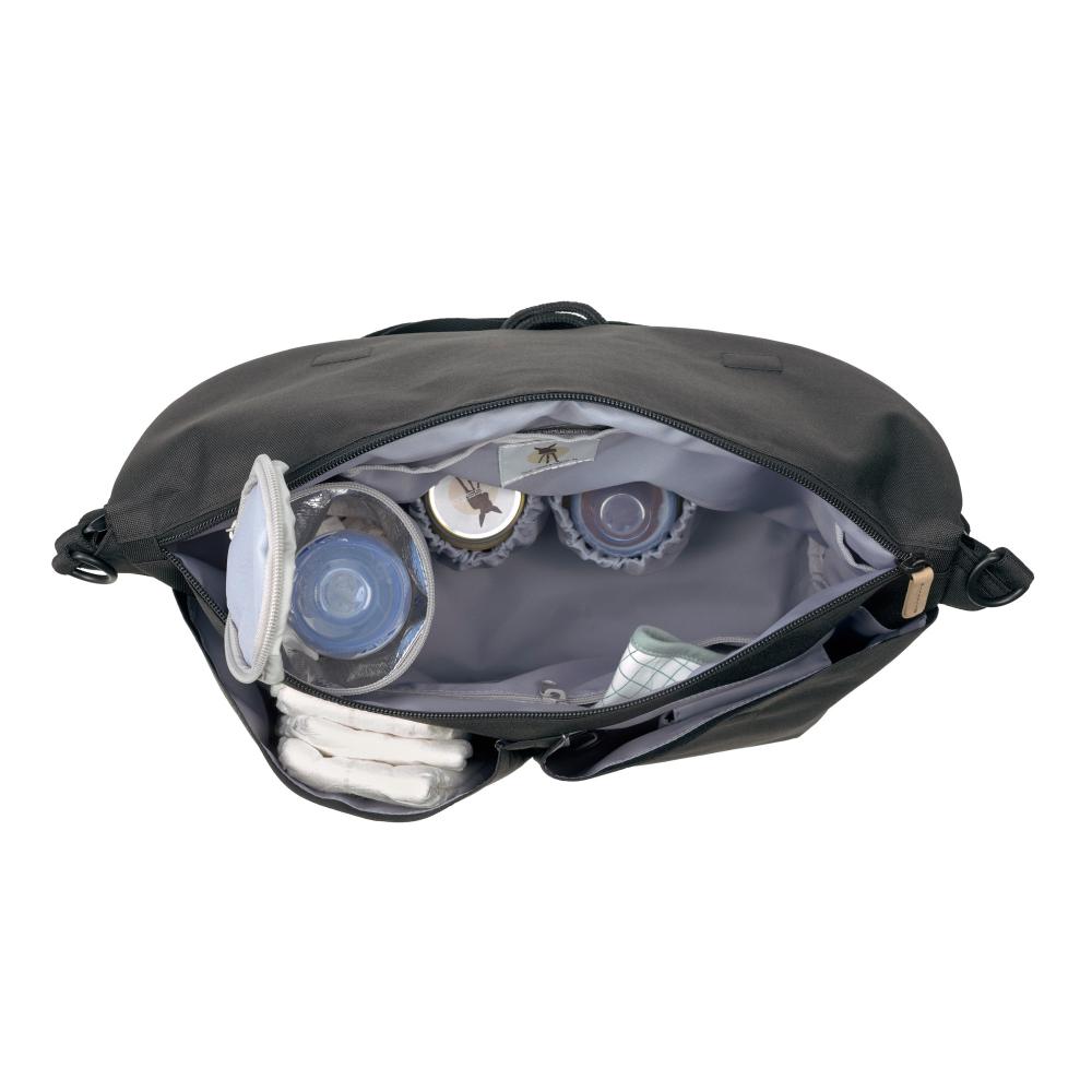 Manu Messenger Nappy Bag - Black