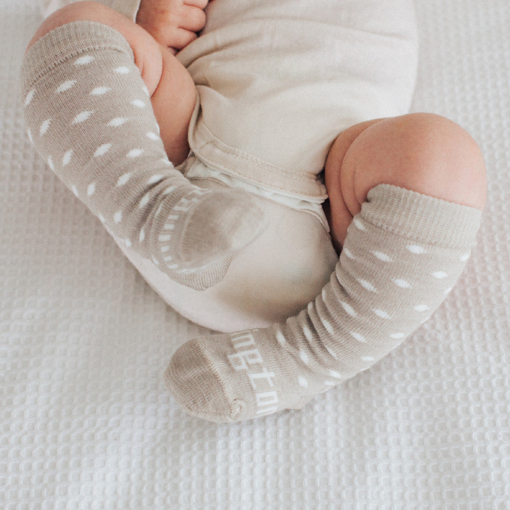 Baby Knee-High Merino Socks - Truffle