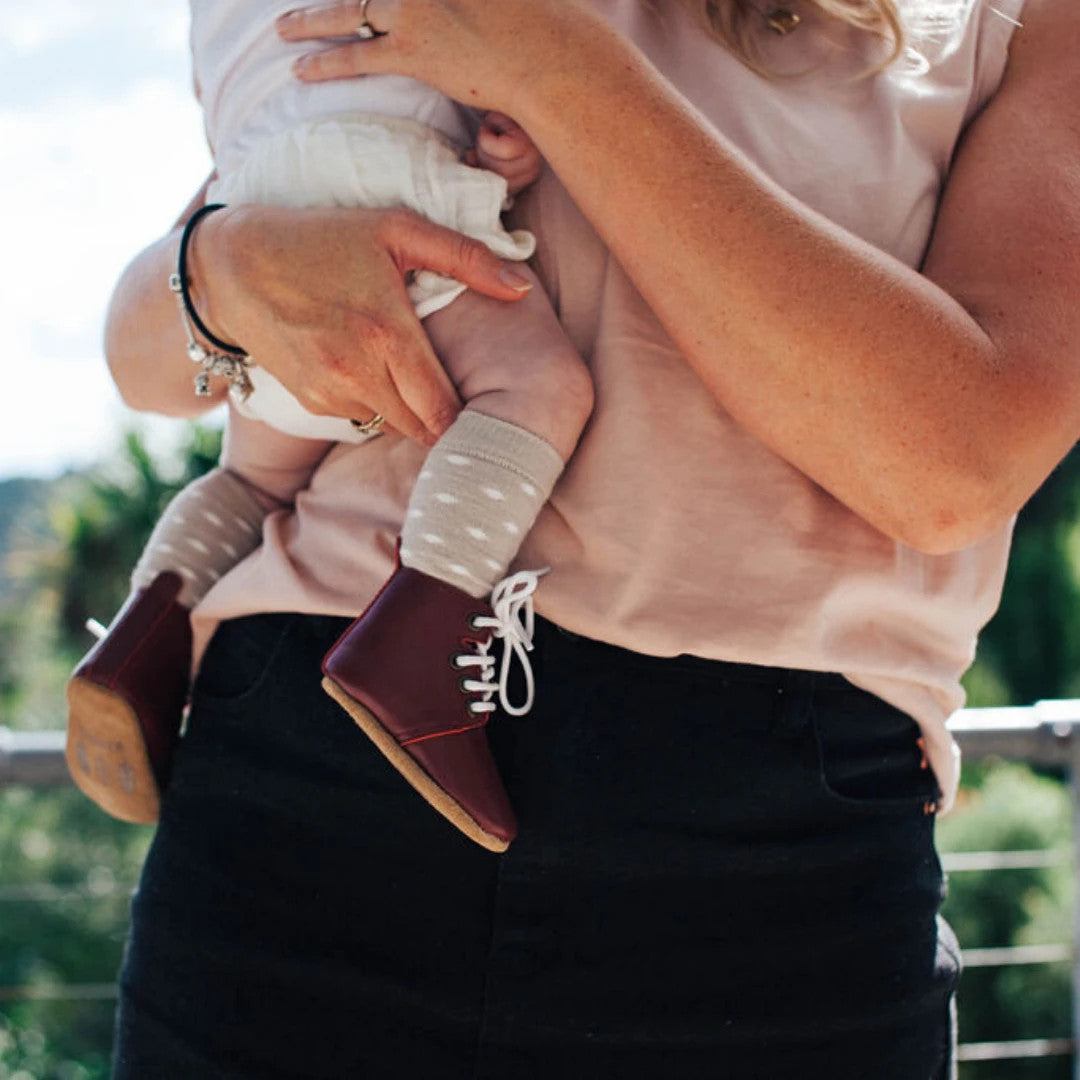 Baby Knee-High Merino Socks - Truffle