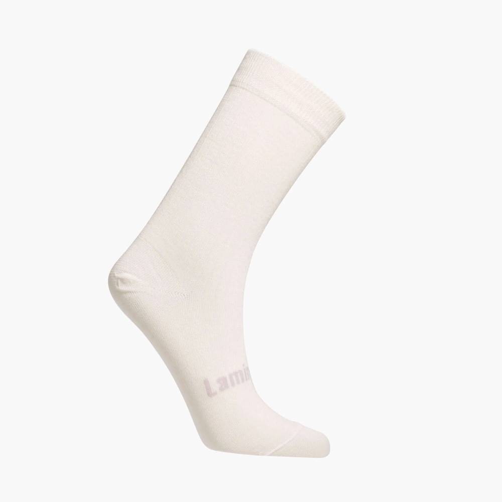 Cream Crew Socks on a white background