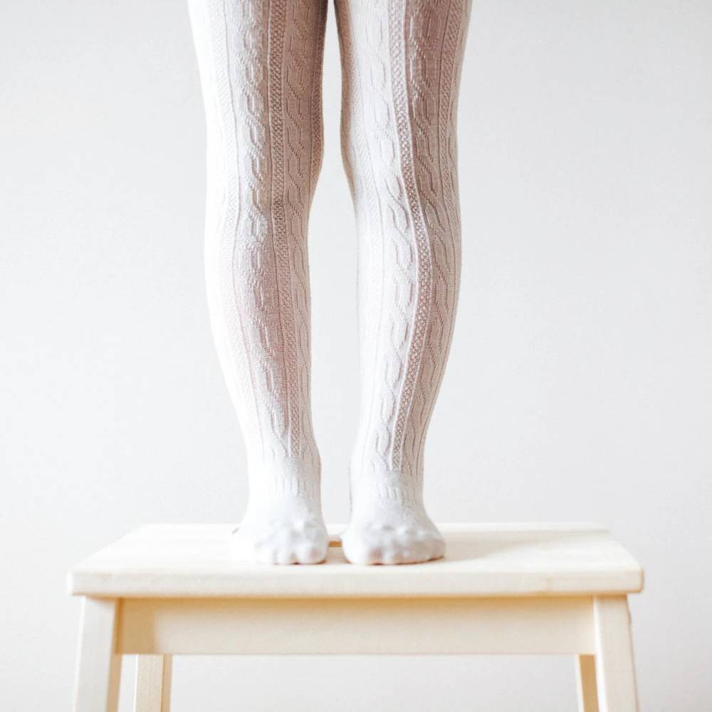 Merino Tights - Cable - Oatmeal