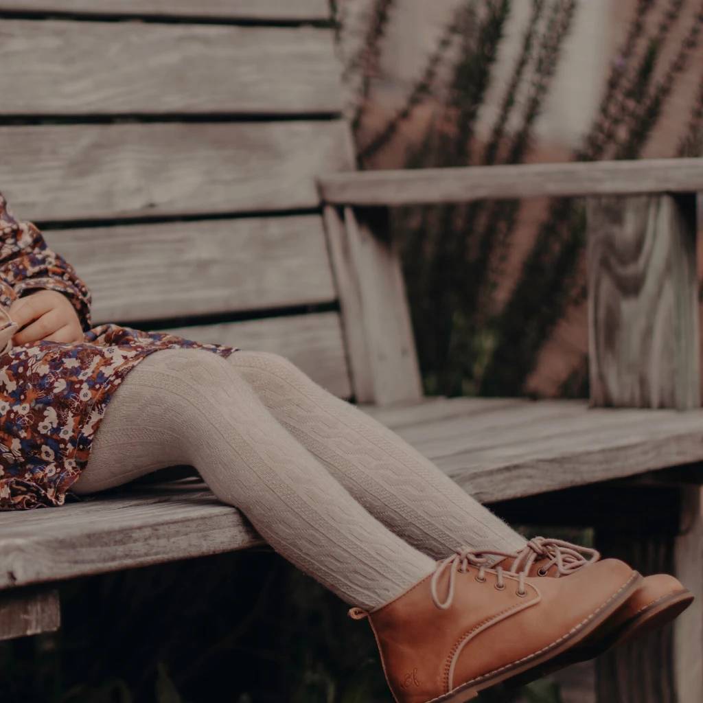 Merino Tights - Cable - Oatmeal