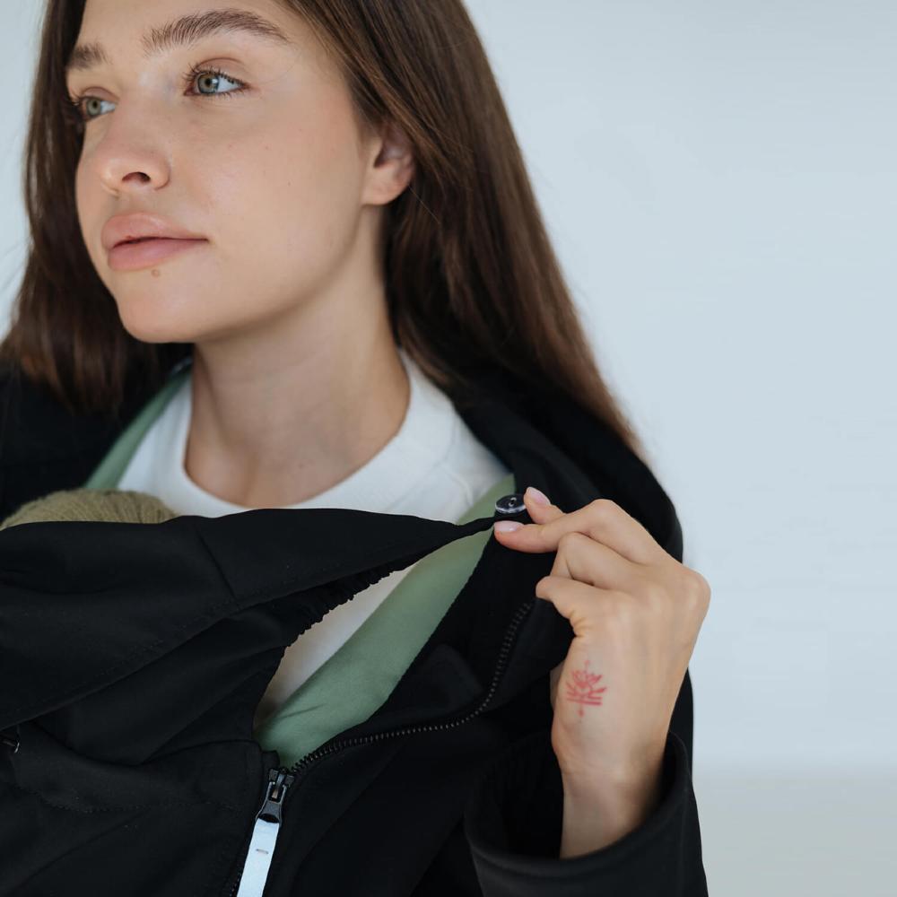 3 in 1 Softshell Maternity Babywearing Jacket - Nero
