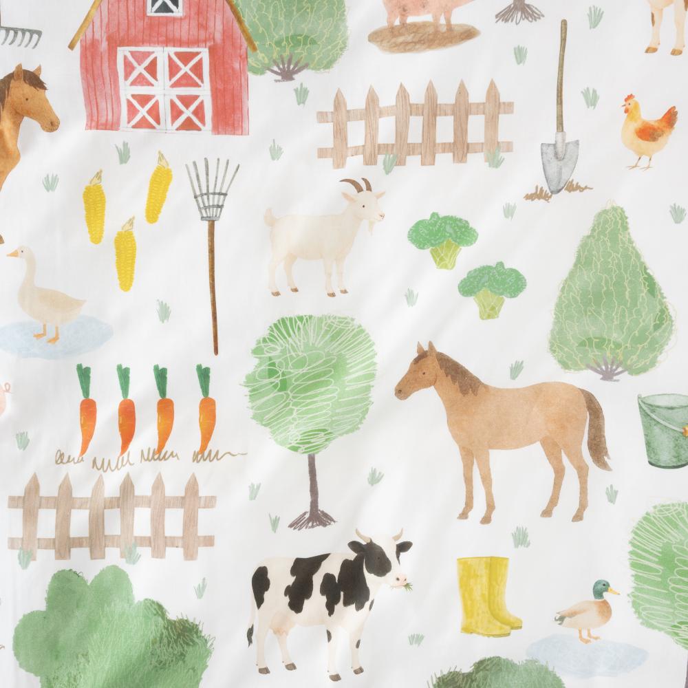 Cotton Cot Duvet Cover - Barnyard Buddies