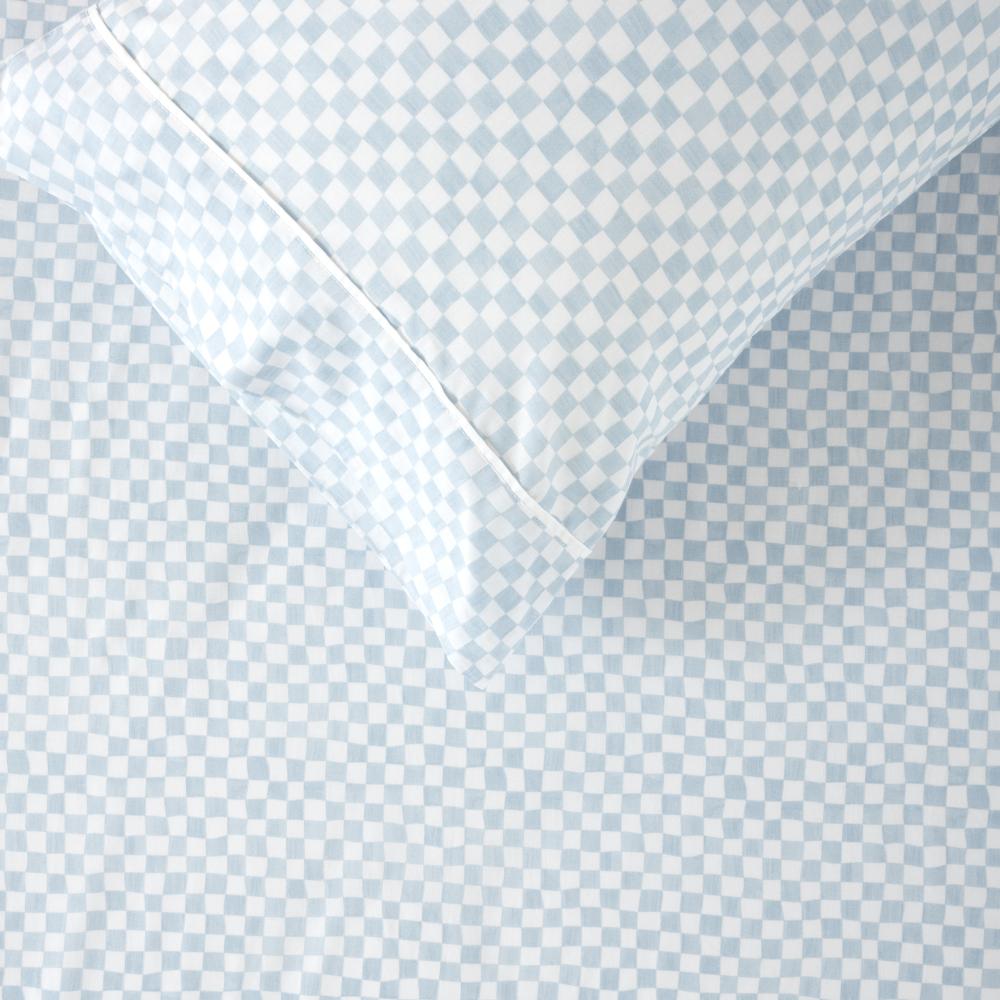 Cotton Cot Fitted Sheet - Wavy Check