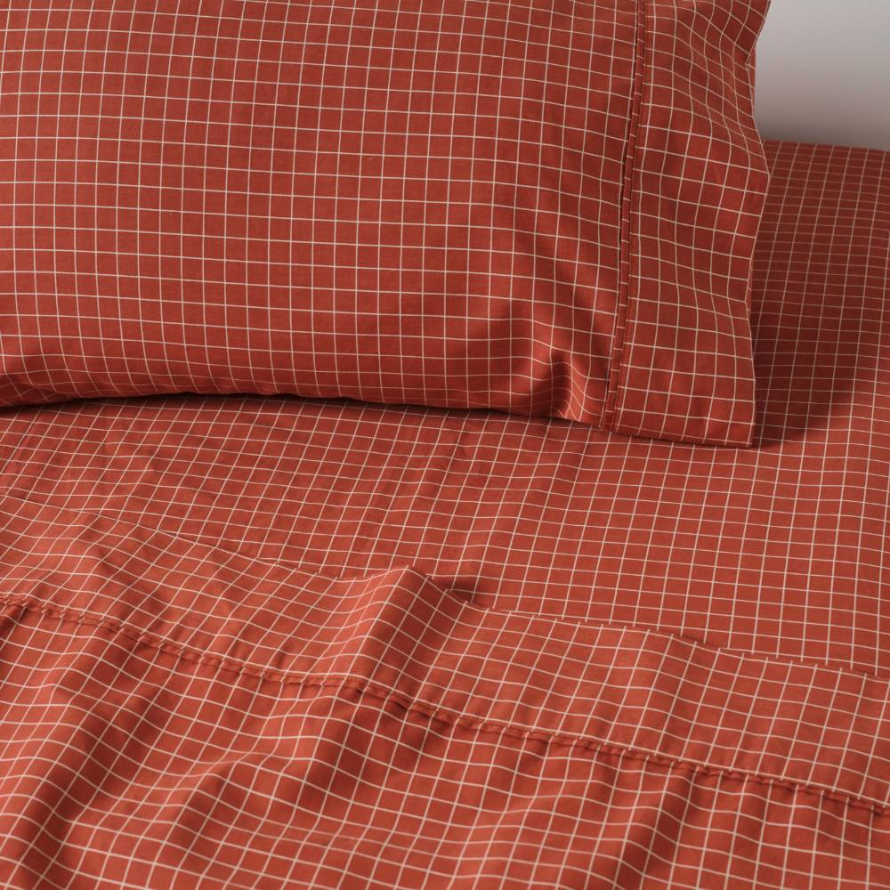 Sheet Set - Volley Check - Chilli