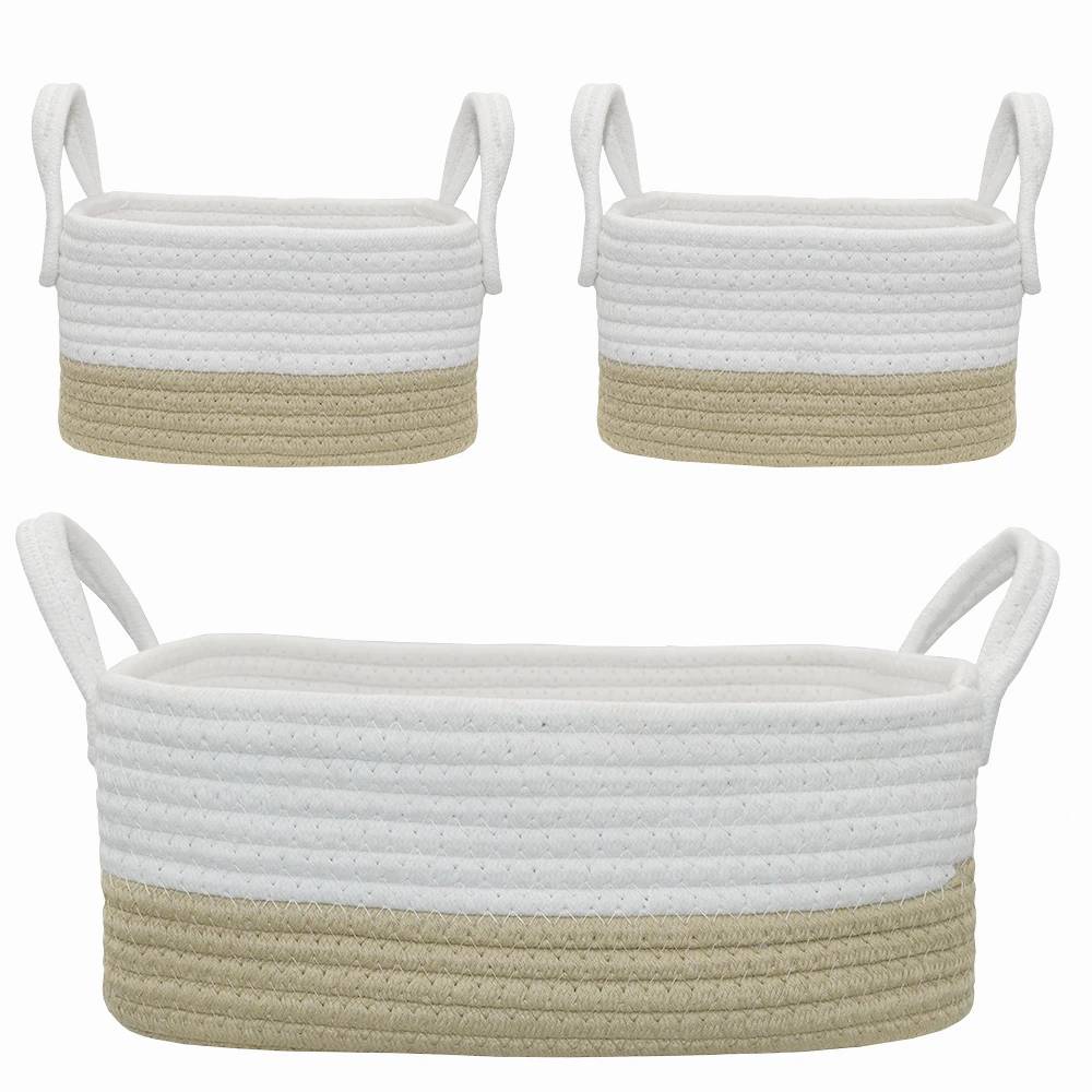 Cotton Rope 3pc Storage - Natural/White