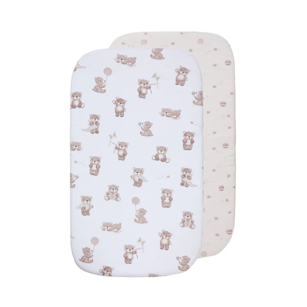 Jersey Fitted Sheet 2pk - Cuddly Bear