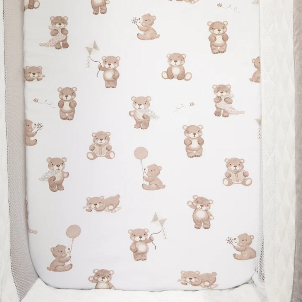 Jersey Fitted Sheet 2pk - Cuddly Bear