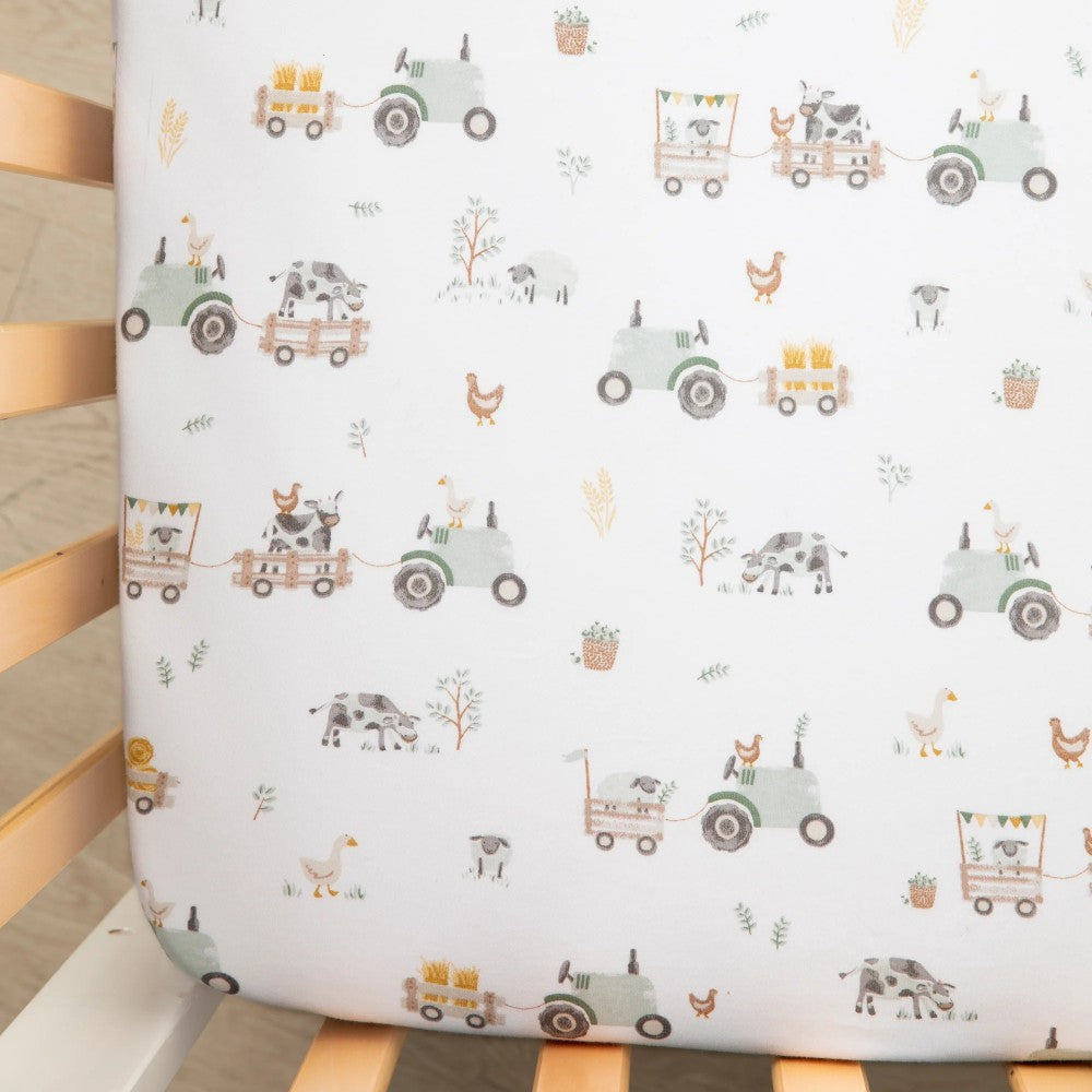 Jersey Fitted Sheet 2pk - Tractor Ride