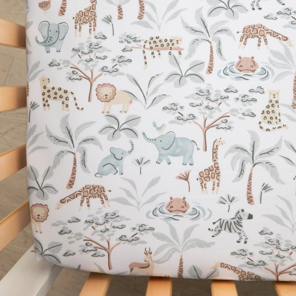 Jersey Fitted Sheet 2pk - Wild Safari
