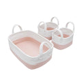 Cotton Rope 3pc Storage - White/Blush