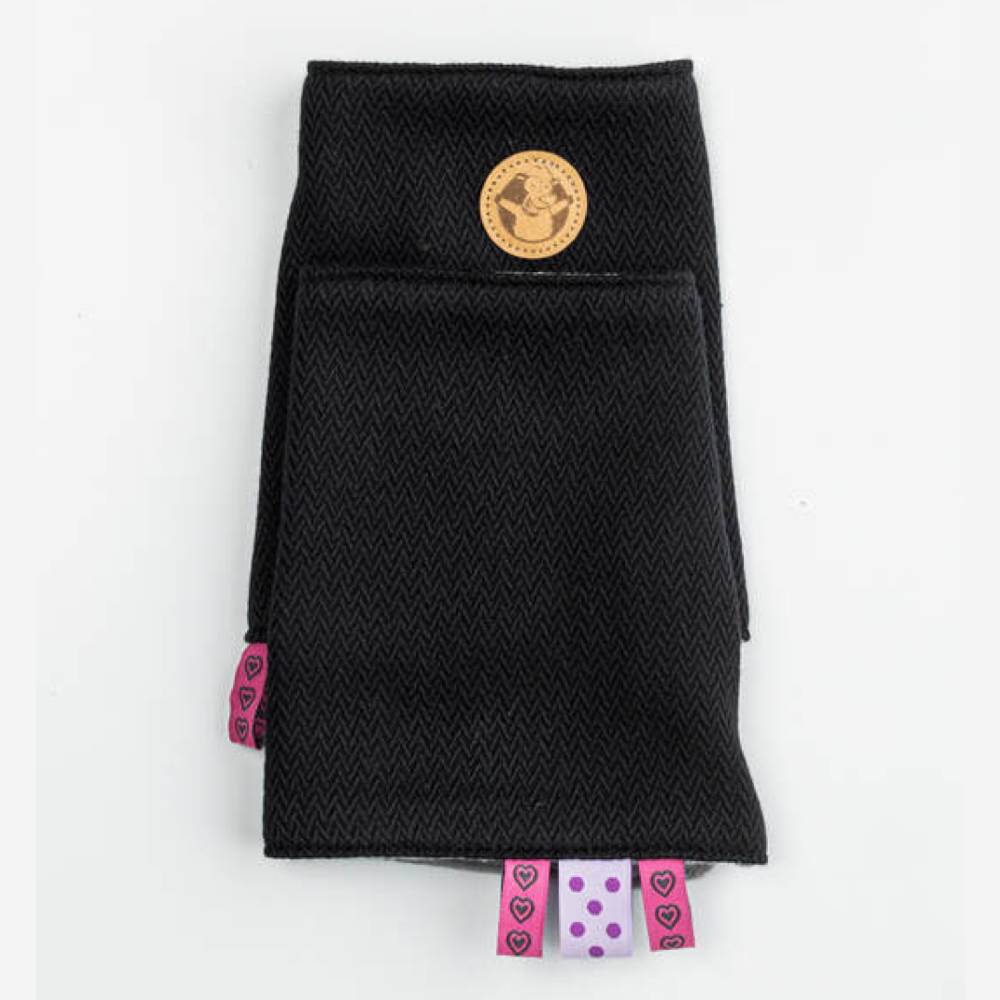 Baby Carrier Teething / Suck Pad Set - Little Herringbone Black Ebony