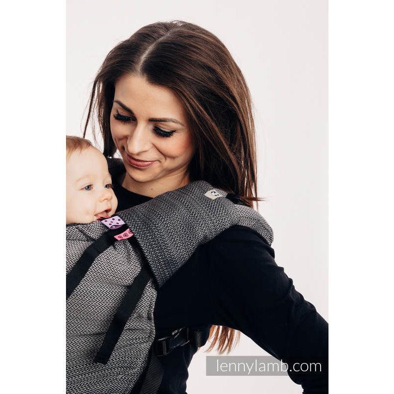 Baby Carrier Teething / Suck Pad Set - Little Herringbone Ombre Grey