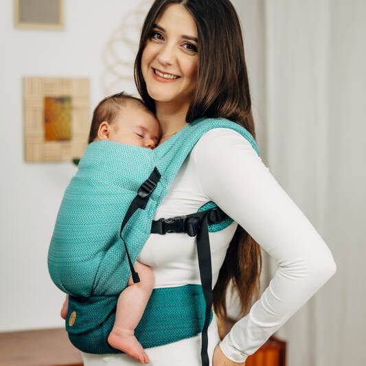 LennyLight Carrier - Herringbone - Little Herringbone Ombre Green