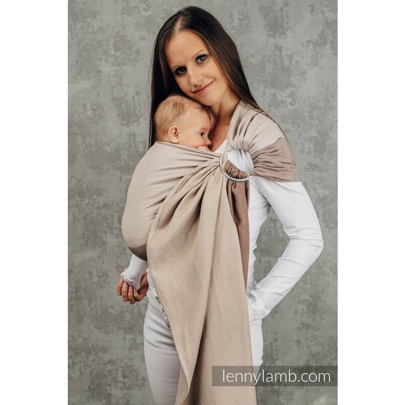 Herringbone Ring Sling - Little Herringbone Baby Caffe Latte