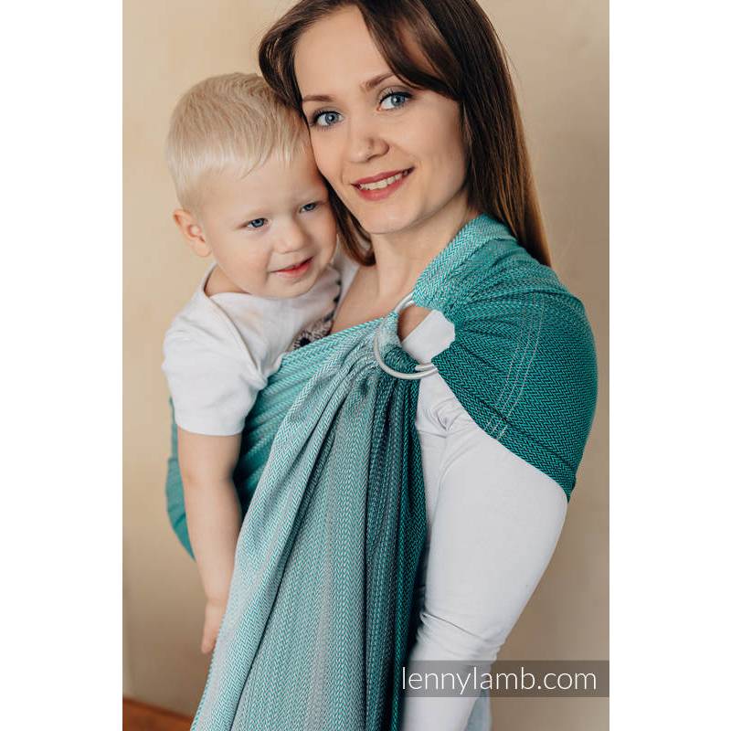 Ring Sling - Little Herringbone - Ombre Green