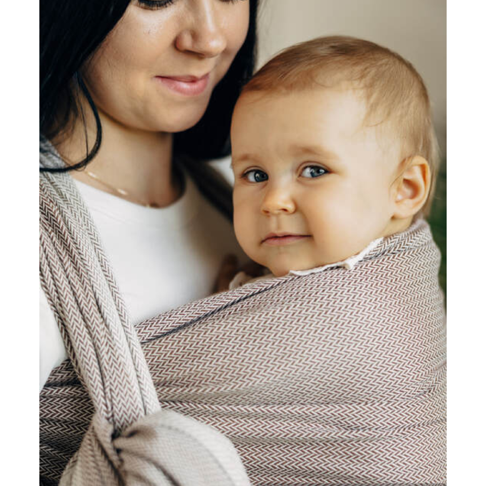Herringbone Woven Wrap - Little Herringbone Almond