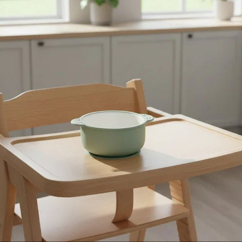 Ceramic Bowl with Suction Base - Petal Pink