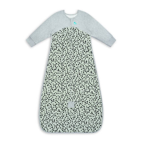 1.0 tog Organic Sleep Bag with Sleeves - Animal Olive on a white background
