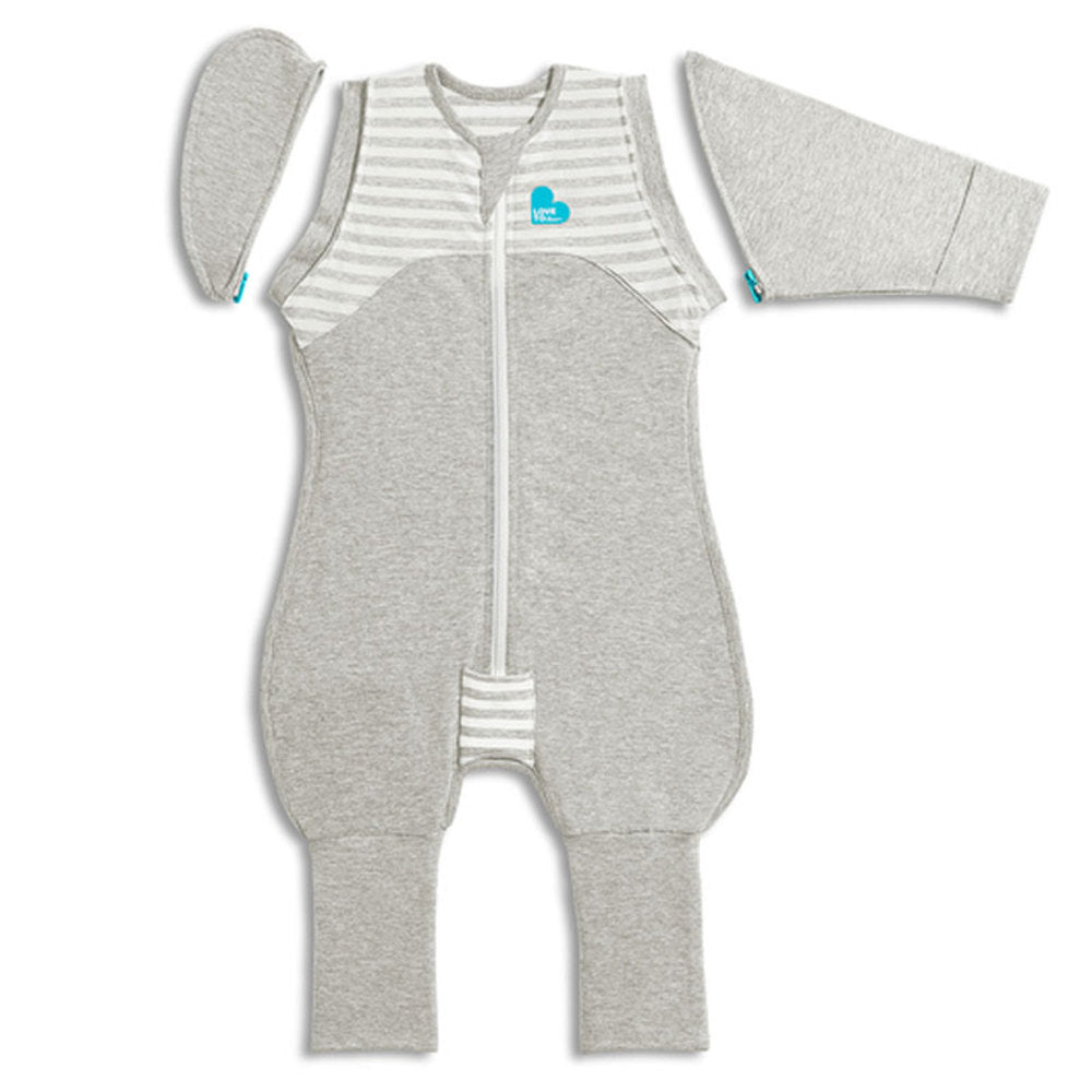 1.0 tog Swaddle Up Transition Suit - Grey on a white background