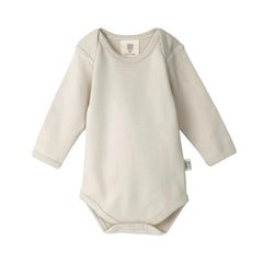 Babu Cotton Long Sleeve Bodysuit - Oat